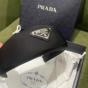 Authentic Prada Black Re-Nylon Puffy Headband